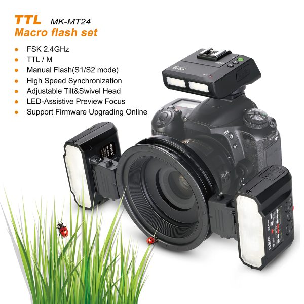 Meike MK-MT24 (Nikon/Canon/Sony) Wireless RF Macro Twin Flash MK-MT24NII MK-MT24CII MK-MT24SII - Image 4
