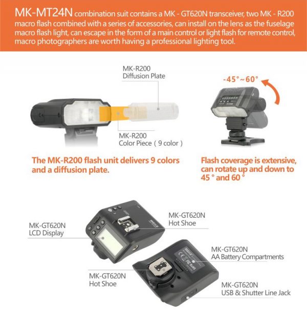 Meike MK-MT24 (Nikon/Canon/Sony) Wireless RF Macro Twin Flash MK-MT24NII MK-MT24CII MK-MT24SII - Image 15